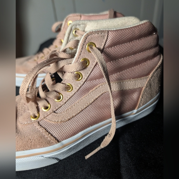 Vans Shoes - Vans Womens Dusty Rose Pink Gold High Tops Sneaker Shoes Casual Athletic Size 7